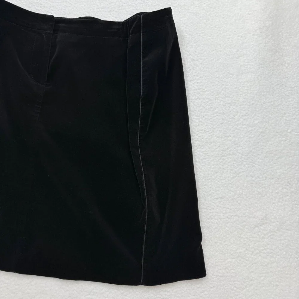 Context Black Velvet Skirt Knee Length Stretch‎ Goth Holiday Size 12